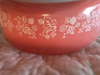 Vintage Pyrex Pink Gooseberry 471 Covered Casserole Dish Bowl w/ Lid 1 Pt 8