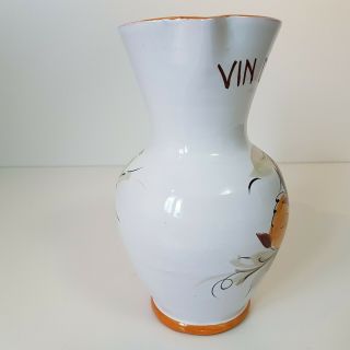 Italian Art Pottery Wine Pitcher Water Jug Hand Painted Made in Italy 8 
