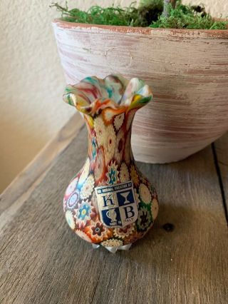 Murano Millefiori Paperweight Vase