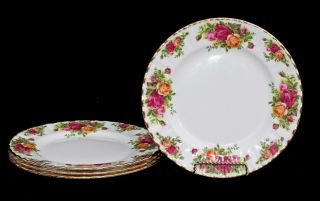 4 Royal Albert Old Country Roses Bone China England Dinner Plates Set Of 4 1962