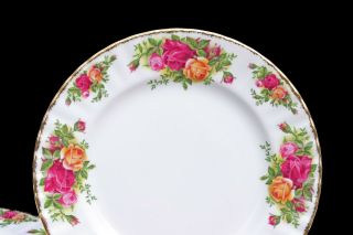 4 Royal Albert Old Country Roses Bone China ENGLAND Dinner Plates SET of 4 1962 2