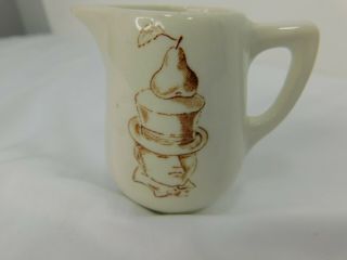 Lamberton Scammell Man With Top Hat And Pear On His Hat Creamer,  3 - 3/4 "