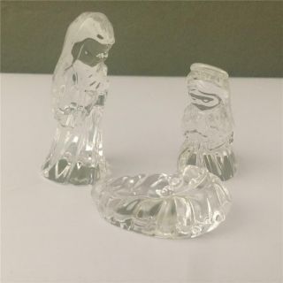 Waterford Marquis Crystal Nativity Holy Family 3 Figurines - Signed - Germany