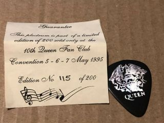 Queen Official Fanclub Convention Plectrum Numbered 115 Of 200