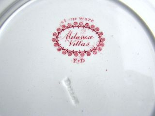 Antique Staffordshire Pearlware Red Transferware Plate MILANESE VILLAS Dillon 4