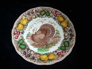 11 Barker Bros Thanksgiving Pattern Dinner Plates - Made In England - Excel.