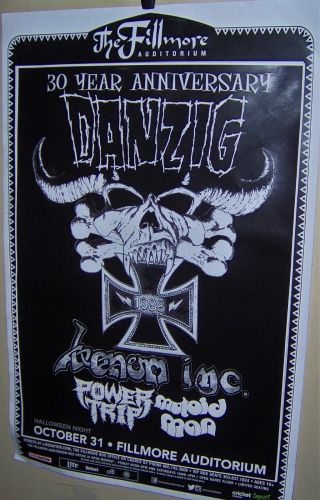 Danzig In Concert Show Poster 30th Ann Tour Denver Co 10 - 31 - 2018 Denver Fillmore