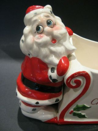 Vintage Kreiss Santa Christmas Card Holder Psycho Ceramic Made in Japan Figurine 2