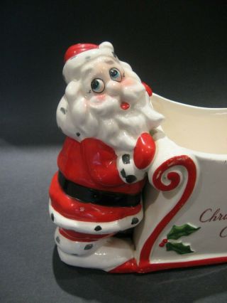 Vintage Kreiss Santa Christmas Card Holder Psycho Ceramic Made in Japan Figurine 5