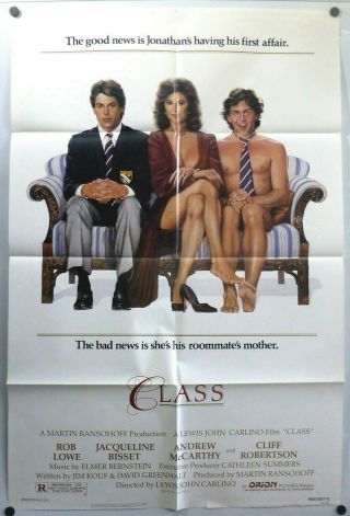 Rob Lowe Jacqueline Bissett Class 1983 1 Sheet Movie Poster