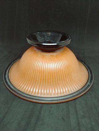 Vintage Art Deco Orange with Black Trim Pedestal Bowl Dish 10 