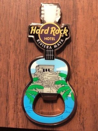 Hard Rock Hotel Riviera Maya Tutum Guitar Bottle Opener Magnet 4 " High