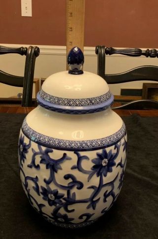 Ralph Lauren LRL Mandarin Blue Large Ginger Jar Vase Large 12 inch with lid 2