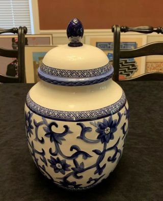 Ralph Lauren LRL Mandarin Blue Large Ginger Jar Vase Large 12 inch with lid 3
