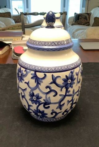 Ralph Lauren LRL Mandarin Blue Large Ginger Jar Vase Large 12 inch with lid 4