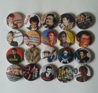Adam And The Ants Button Badges.  Kings Of The Wild Frontier.  Ant Music.  80 
