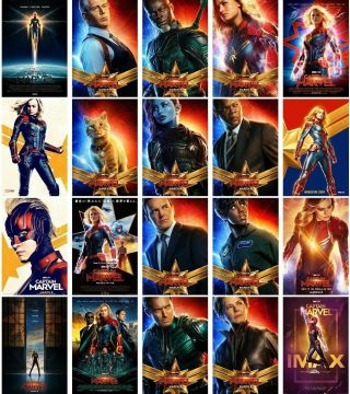 20 Postcards Of Film Moive Poster Captain Marvel Superhero Brie Larson Avengers