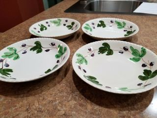 4 Southern Potteries Blue Ridge Mountain Ivy 8 " Soup / Cereal Bowls Candlewick