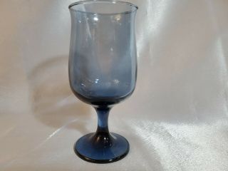 Vintage Libbey Dusky Blue Tulip Stemmed Glass Goblets (Set of 6) 4