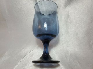Vintage Libbey Dusky Blue Tulip Stemmed Glass Goblets (Set of 6) 5
