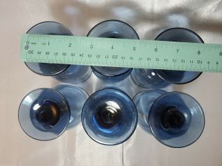 Vintage Libbey Dusky Blue Tulip Stemmed Glass Goblets (Set of 6) 7