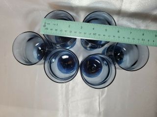 Vintage Libbey Dusky Blue Tulip Stemmed Glass Goblets (Set of 6) 8