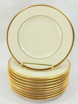 Lenox Mansfield C513 Bread Plates 6 3/8 " Ivory Gold Trim Usa (set Of 11)