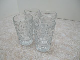 Set Of 4 Fostoria American Straight Flat Iced Tea Tumblers Glasses 5 1/4 "