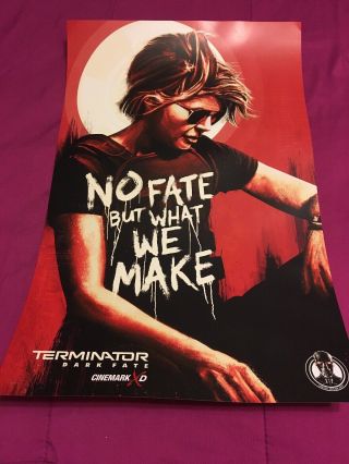 Terminator Dark Fate 11 " X17 " Promo Movie Poster Cinemark Le 2019