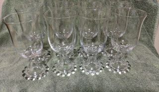 Vintage Imperial Candlewick Water / Wine Goblets Glasses Set Of 8