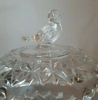 Bleikristall West Germany Lead Crystal Biscuit Candy Jar Storage Glass With Bird 3