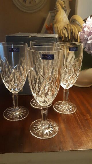 Nib W/tag Marquis Waterford Brookside Set 4 Iced Beverage /water Glass