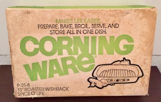 Rare - Vintage Corning Ware P - 21 - 8 13 " Inch Roaster Wire Rack Spice O 