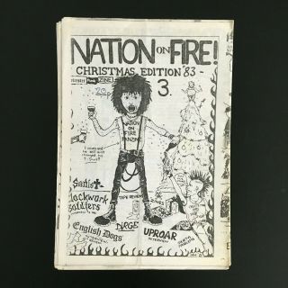 Nation On Fire No 3 1983 Punk Fanzine Clockwork Soldiers Uproar Dirge Sadist