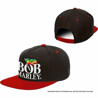 Official Licensed - Bob Marley - Logo Snapback Baseball Cap Reggae Ska Jamaica