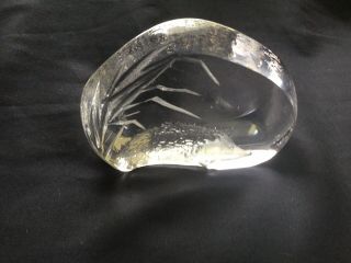 MATS JONASSON Hedgehog Sweden Full Lead Crystal Paperweight Signed,  Numbered Box 5