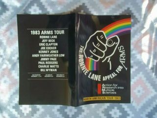 1983 Arms Ronnie Lane Appeal Tour Program.  Jimmy Page/jeff Beck/eric Clapton Etc