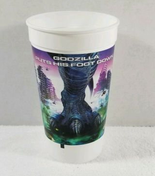 Vintage 1998 Godzilla The Movie Taco Bell Plastic Promo Cup Godzilla