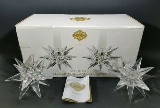 Shannon Crystal By Godinger Set Of 2 Star Candle Stick Holders In Opened Box
