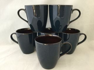 Set Of 6 Mikasa Sedona Blue Mk135 Coffee Mugs / Tea Cups -