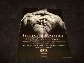 Sylvester Stallone 2006 Ad Expendable Skull On Back For Billion Dollar Filmmaker