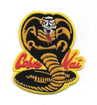 The Karate Kid Movie Cobra Kai Logo Embroidered 3.  75 " Patch No Mercy