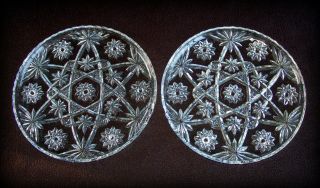 Set Of 2 Star Of David Eapc 11 " Platters / Plates / Chargers Anchor Hocking