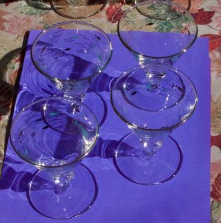 Vintage 8 Libbey Atomic Fish Turquoise Gold Cocktail Glasses 1950s MCM 6