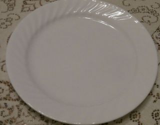 Corelle Enhancements White Swirl Dinner Plates Set Of 7 Very Good N9