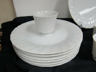 14pc Sheffield Bone White China Porcelain Dinner Plates Cups 4827K 2