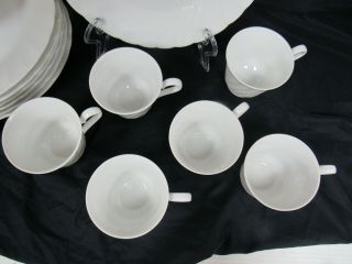 14pc Sheffield Bone White China Porcelain Dinner Plates Cups 4827K 3