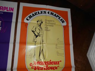 Great Dictator /Monsieur Verdoux 2 Orig One Sheet Posters R/72 Charlie Chaplin 4