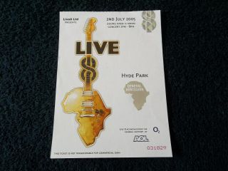 Live 8 (live Aid) Ticket - Hyde Park July 2nd 2005,  Pink Floyd,  Who,  P Mccartney