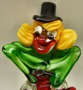 VINTAGE MURANO GLASS CLOWN - - 7.  5 INCHES TALL 2